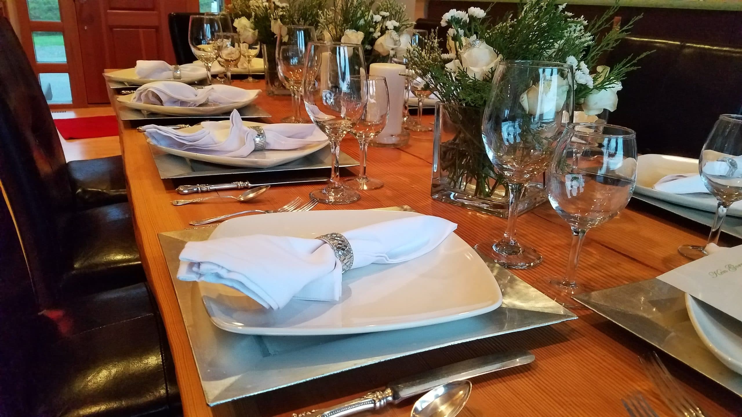 Place setting for a private dinner