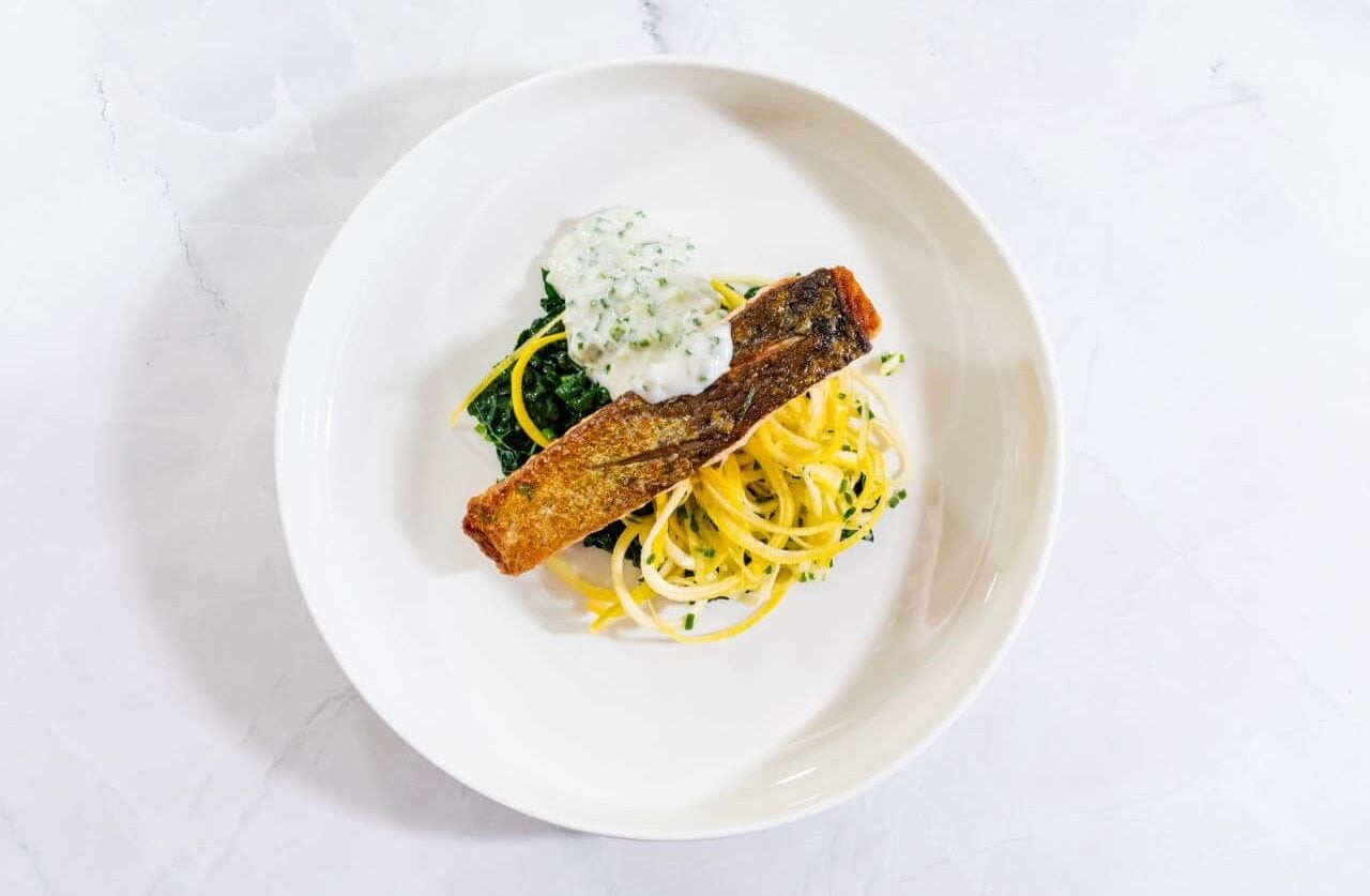 Seared Sockeye Salmon with Cucumber Riata