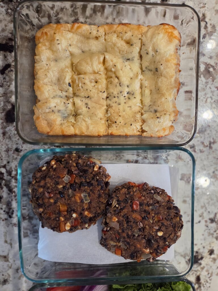 Black Bean Burgers with Mozzerella Bread