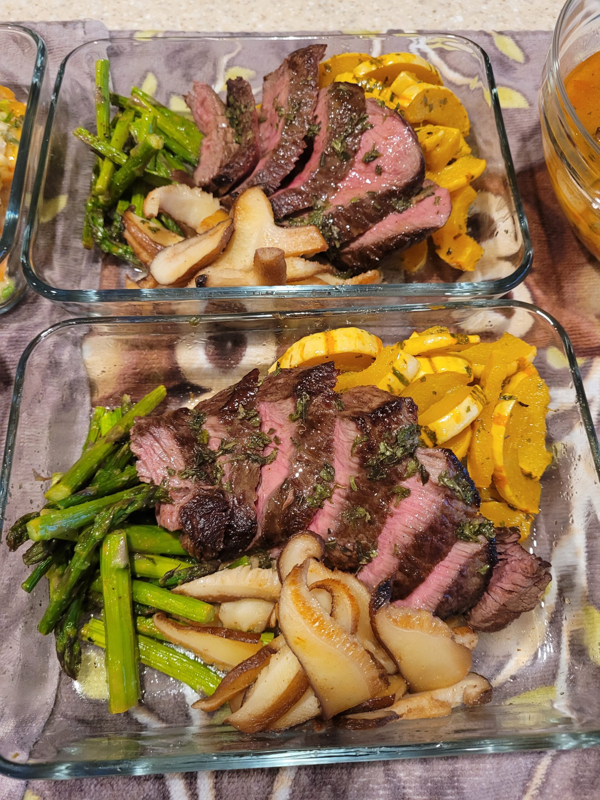 Filet mignon with delicata squash, plated