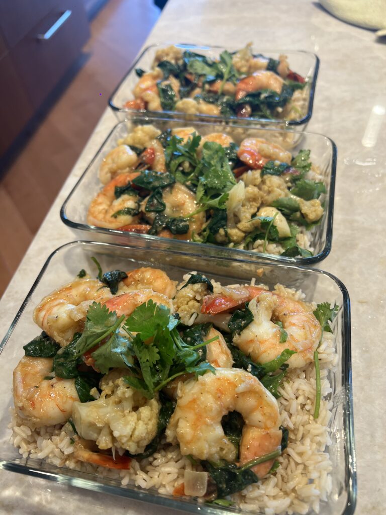 Shrimp Curry with Brown Rice