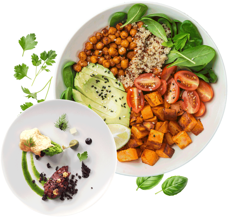 Organic meal delivery bowls