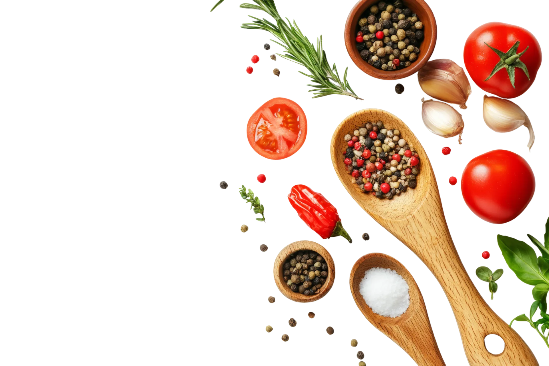 Fresh organic herbs and spices — the foundation of every menu we design