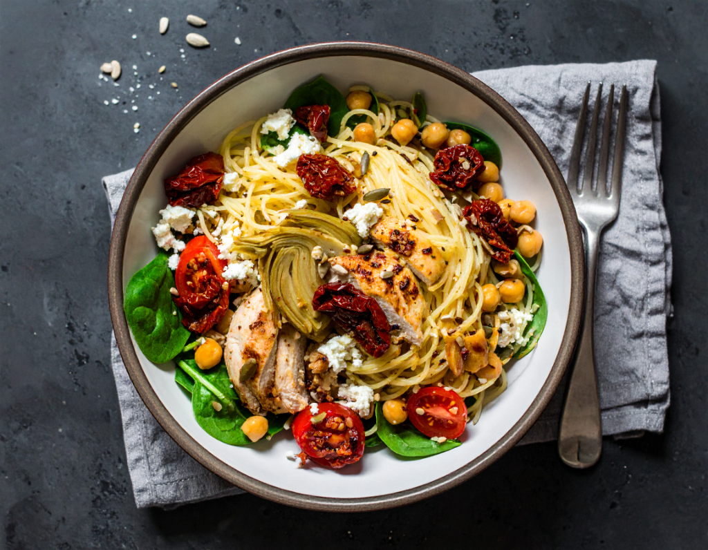 Plant Based Chicken with Artichokes & Sundried Tomatoes