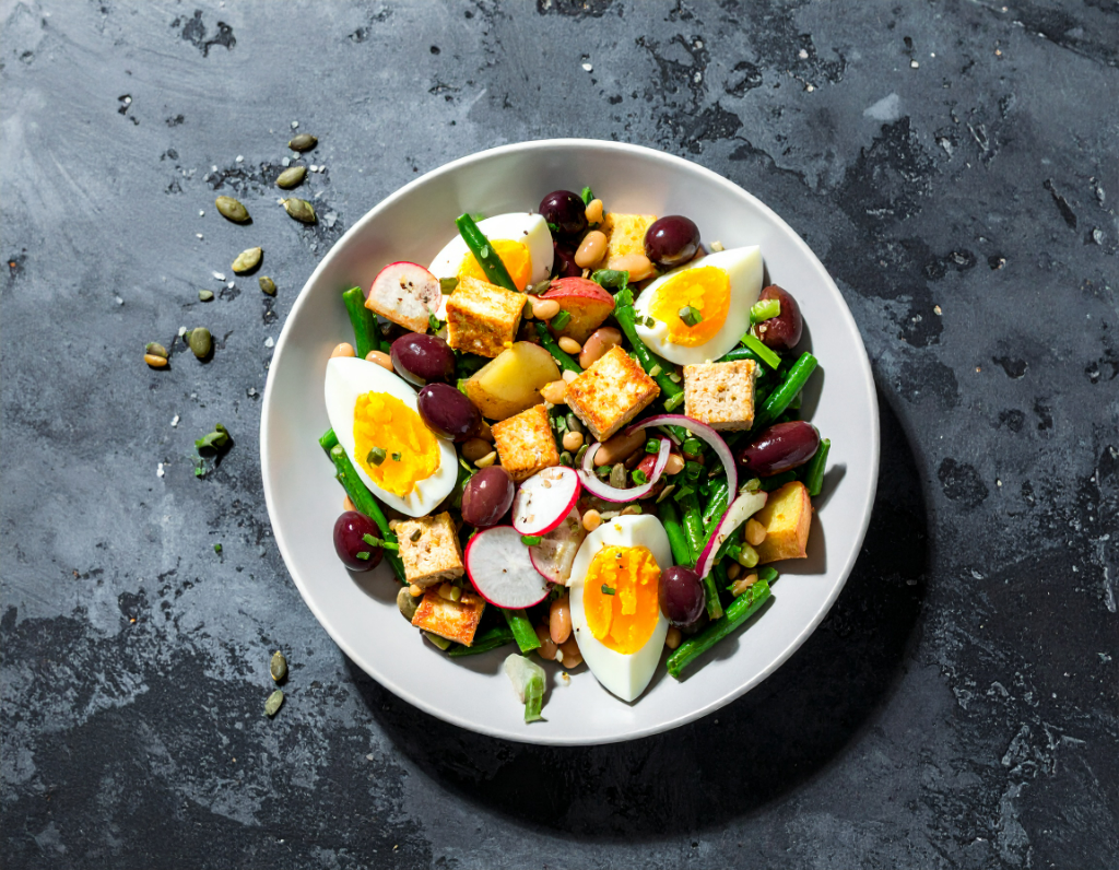 Vegetarian Nicoise Salad with Tofu