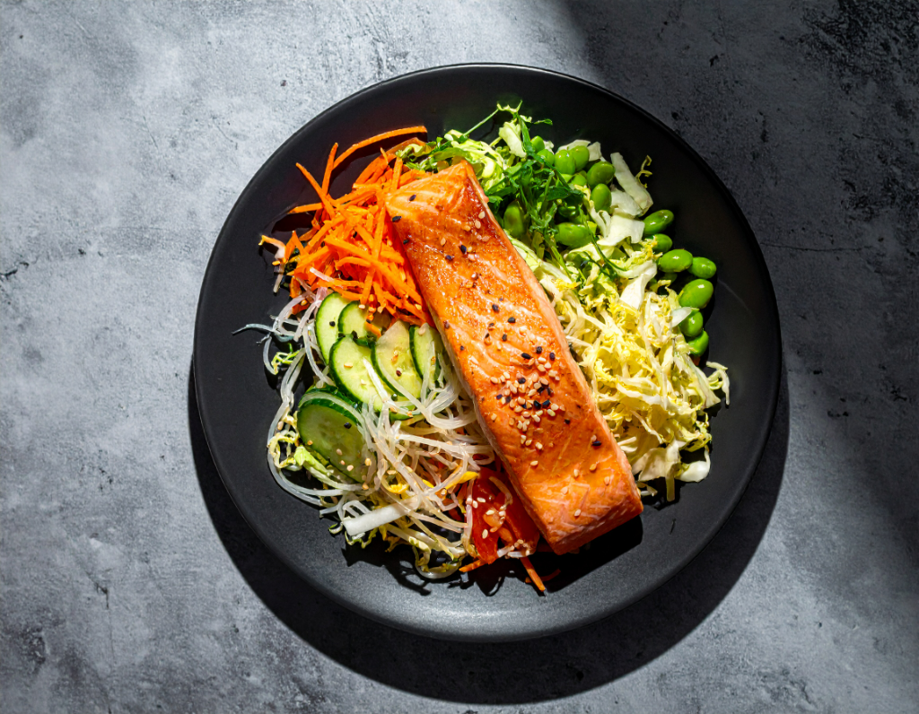 Asian Salmon Salad with Vermicelli Noodles