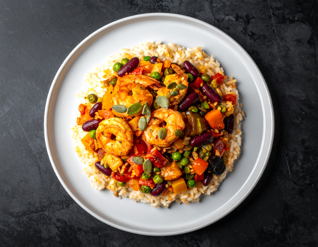 Gambas Al Ajillo with Spanish Rice