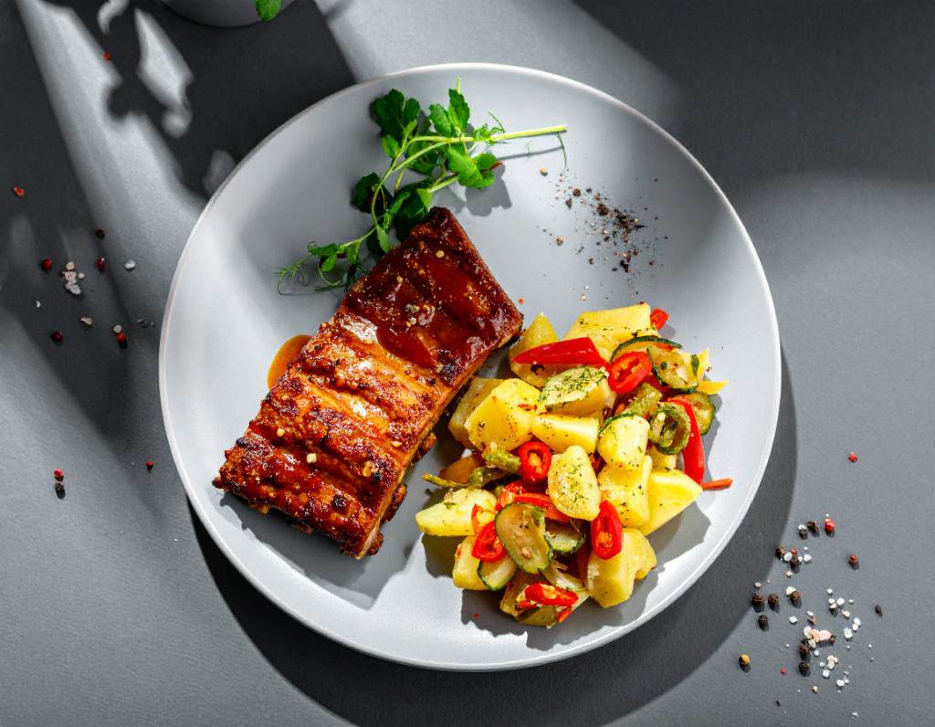 Plant based BBQ pork w/ Potato Salad
