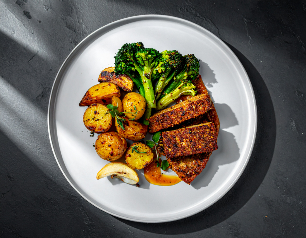 Spiced Seitan w/ Fingerling Potatoes
