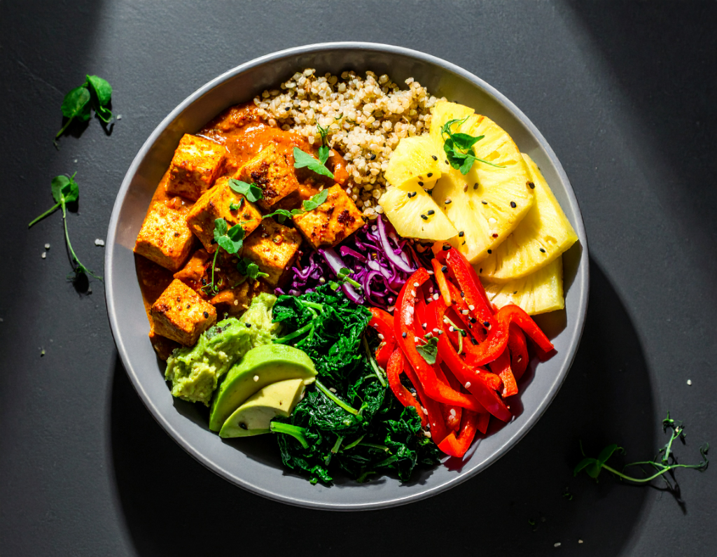 Tofu and Pineapple Grain Bowl