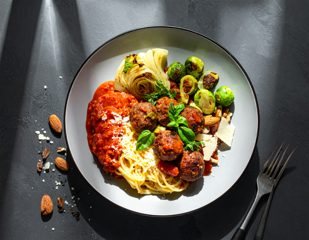 Beef Meatballs and Spaghetti