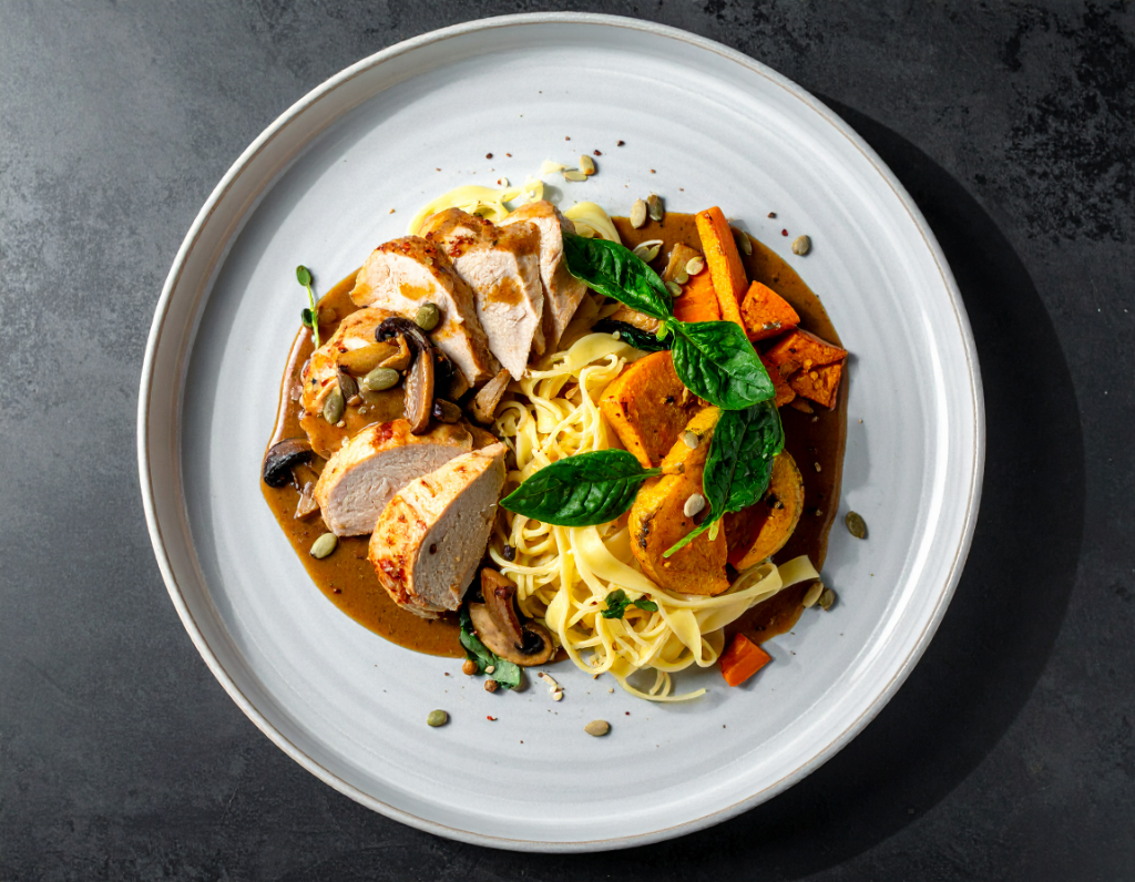 Chicken & Mushroom Marsala with Egg Noodles