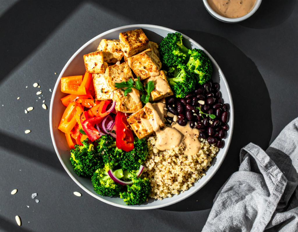 Tahini Tofu Grain Bowl