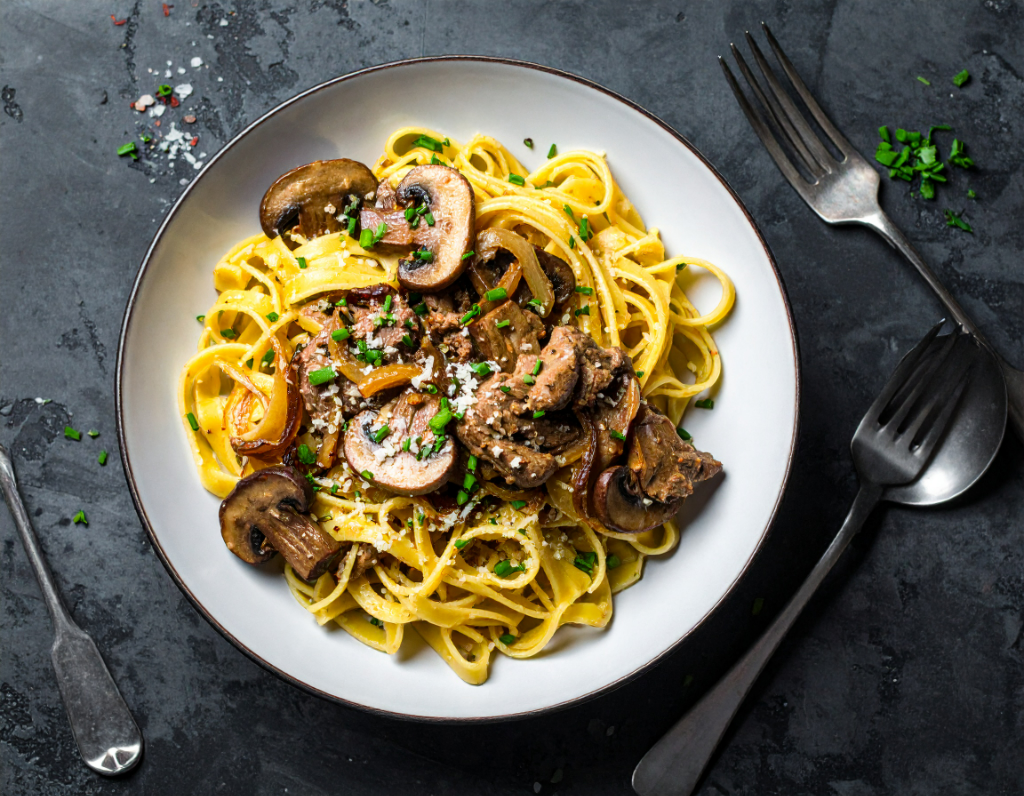 Plant Based " Beef " Stroganoff