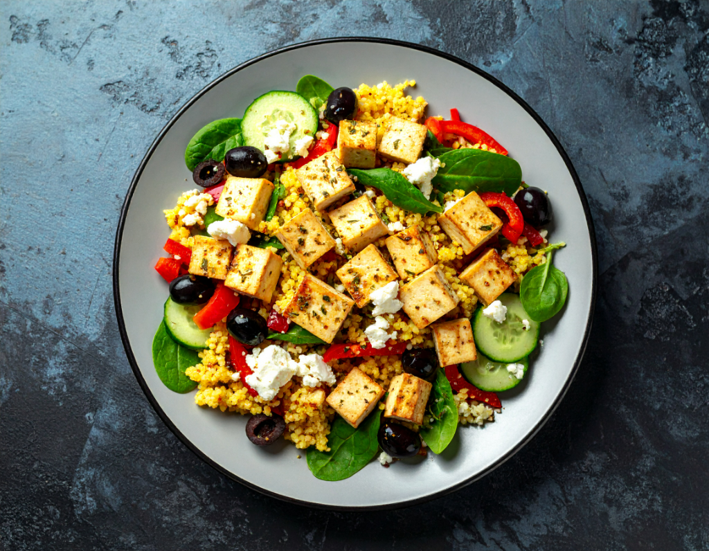 Herbed Roasted Tofu Orzo Salad