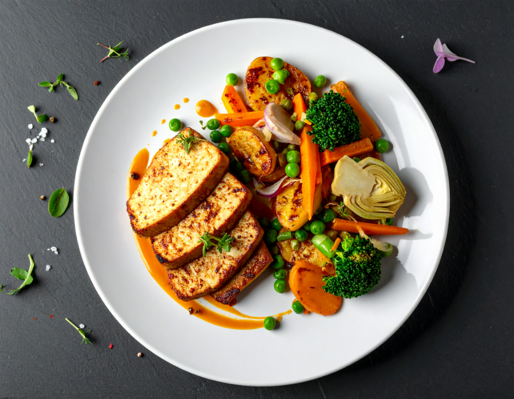 Pan Seared Tofu with Carrot-Ginger Glaze