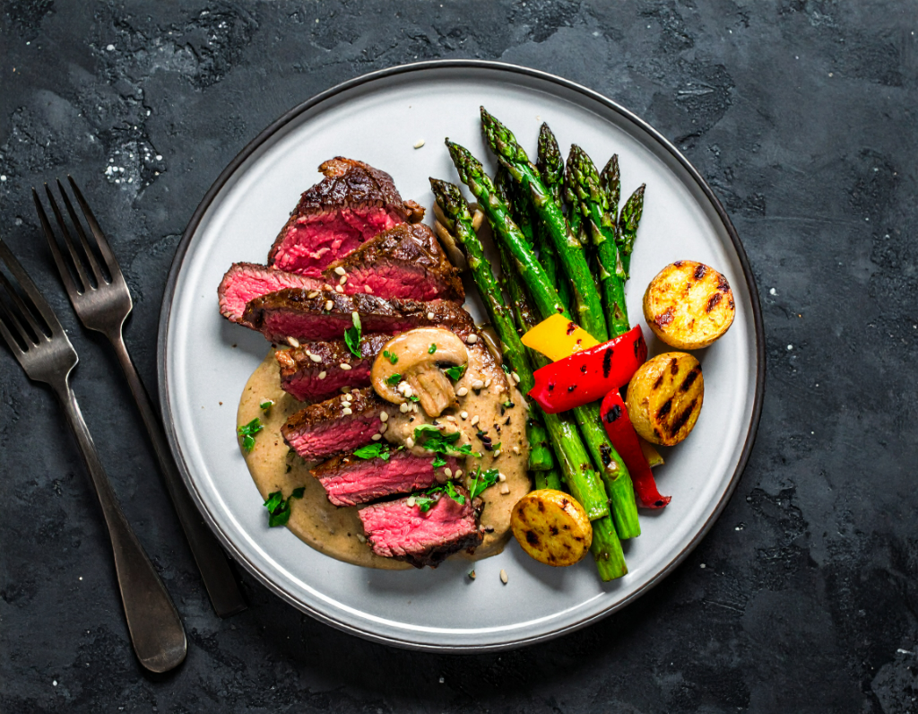 Plant Based "Steak" Diane with Wild Mushrooms